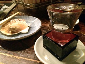 日本酒とホタテ